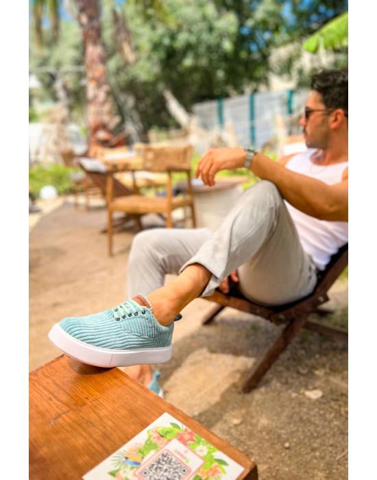 Ch173 Kbt Velluto Erkek Ayakkabı Su Yesili Erkek Günlük Ayakkabı