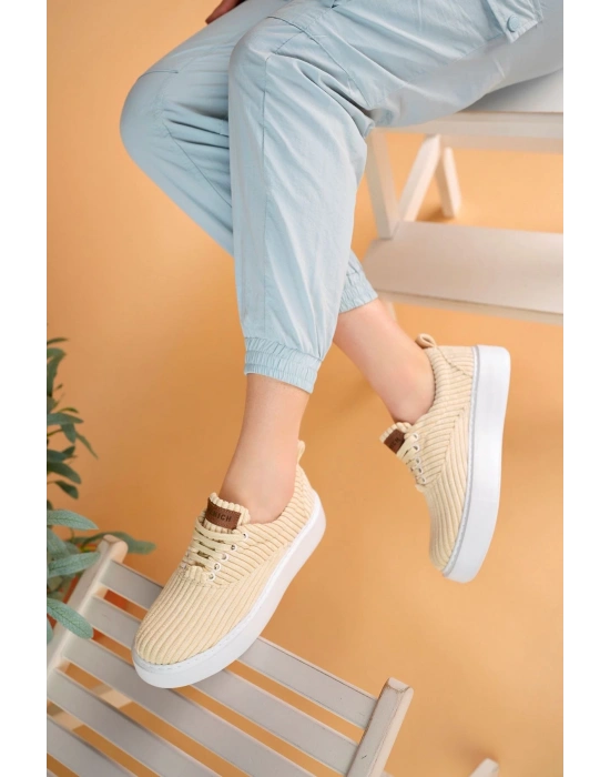 Ch173 Kbt Velluto Kadın Ayakkabı Bej Kadın Spor Ayakkabı