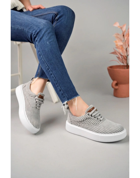 Ch173 Kbt Velluto Kadın Ayakkabı Gri Kadın Spor Ayakkabı