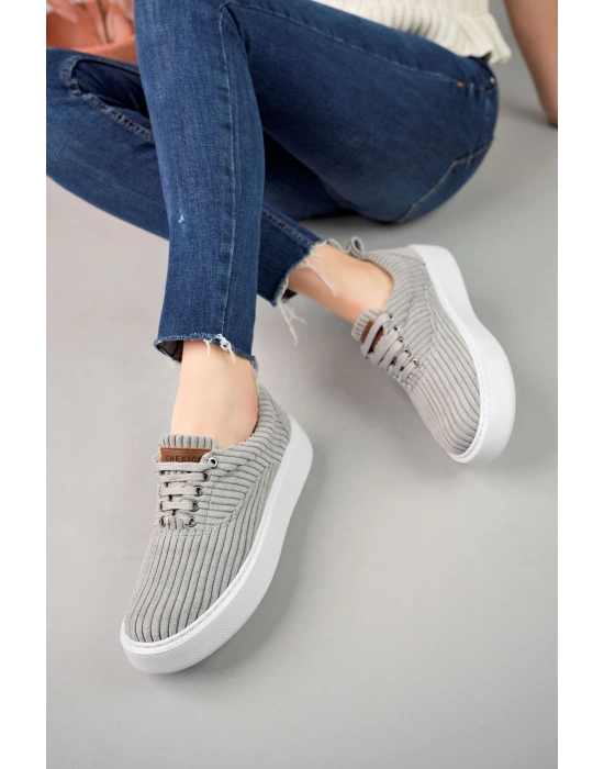 Ch173 Kbt Velluto Kadın Ayakkabı Gri Kadın Spor Ayakkabı