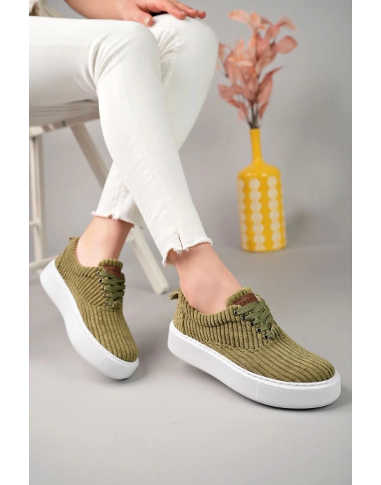 Ch173 Kbt Velluto Kadın Ayakkabı Haki Kadın Spor Ayakkabı