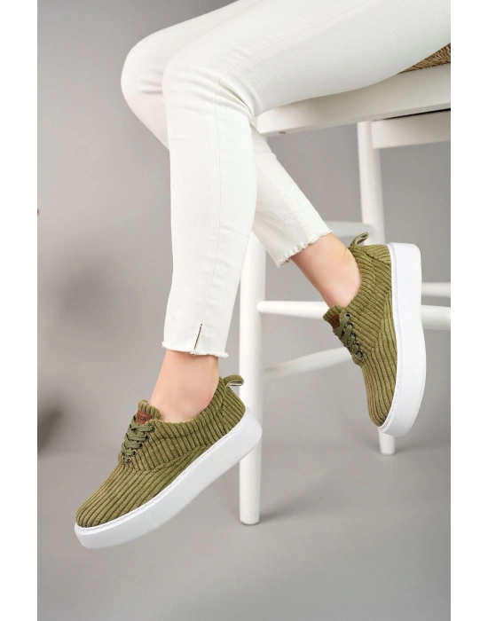 Ch173 Kbt Velluto Kadın Ayakkabı Haki Kadın Spor Ayakkabı