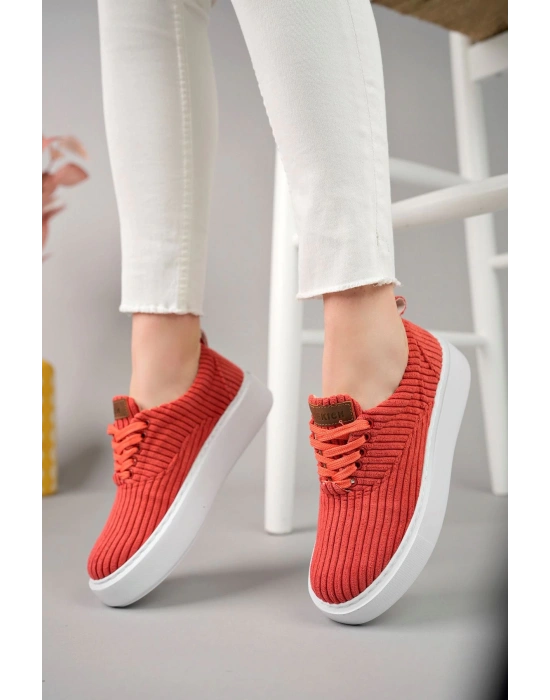 Ch173 Kbt Velluto Kadın Ayakkabı Kirmizi Kadın Spor Ayakkabı