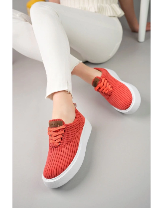 Ch173 Kbt Velluto Kadın Ayakkabı Kirmizi Kadın Spor Ayakkabı