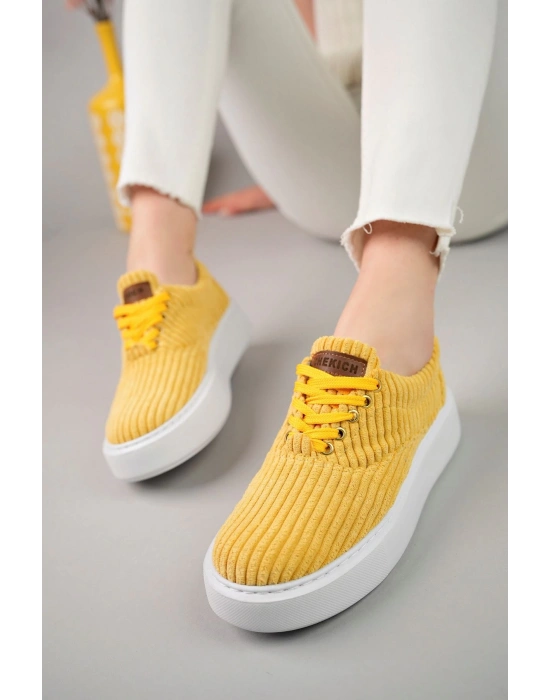 Ch173 Kbt Velluto Kadın Ayakkabı Sari Kadın Spor Ayakkabı