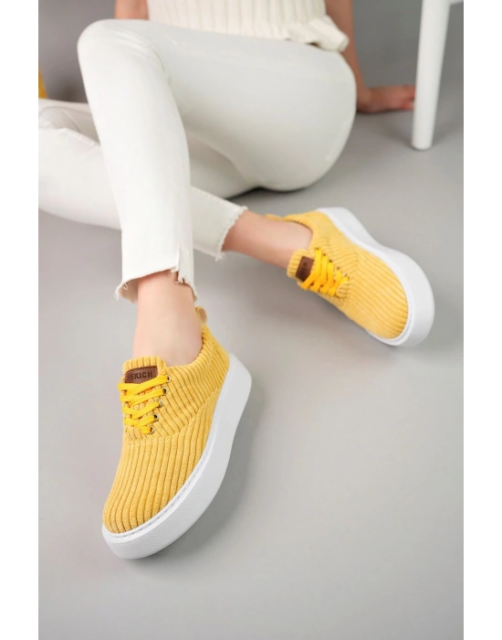 Ch173 Kbt Velluto Kadın Ayakkabı Sari Kadın Spor Ayakkabı