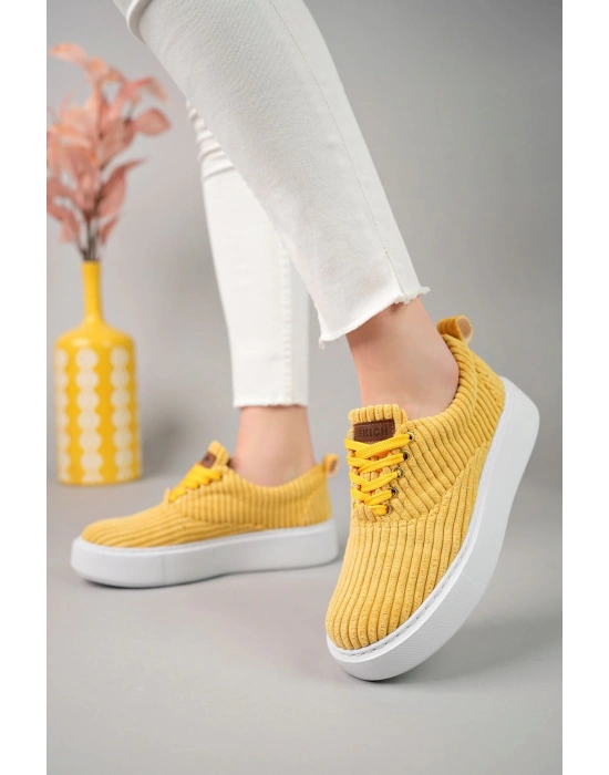 Ch173 Kbt Velluto Kadın Ayakkabı Sari Kadın Spor Ayakkabı