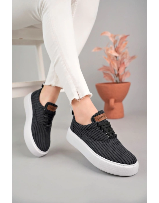 Ch173 Kbt Velluto Kadın Ayakkabı Siyah Kadın Spor Ayakkabı