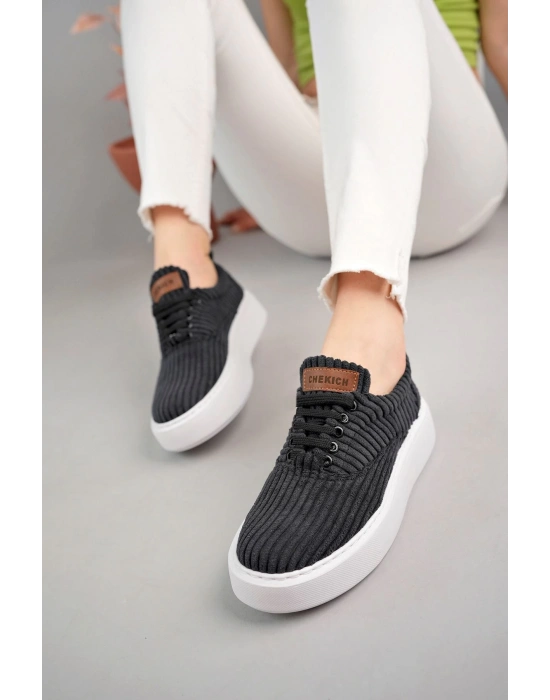 Ch173 Kbt Velluto Kadın Ayakkabı Siyah Kadın Spor Ayakkabı