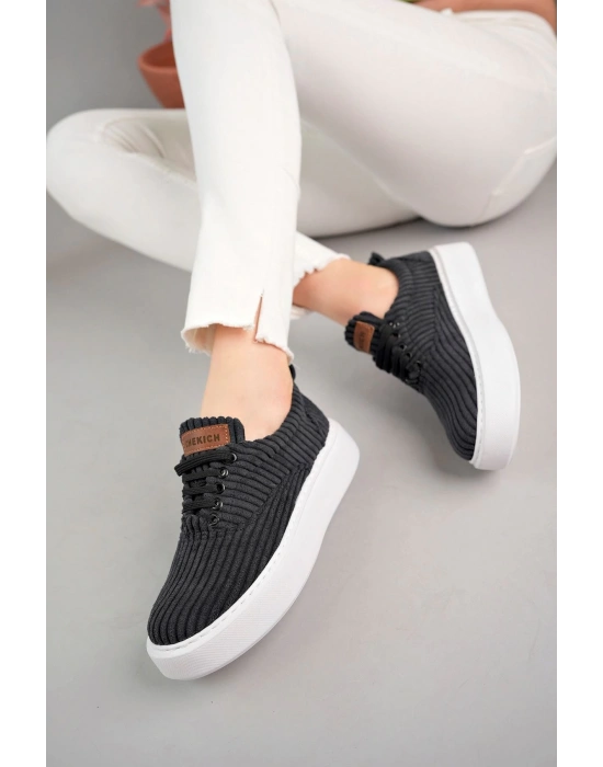 Ch173 Kbt Velluto Kadın Ayakkabı Siyah Kadın Spor Ayakkabı