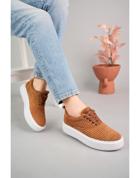 Ch173 Kbt Velluto Kadın Ayakkabı Taba Kadın Spor Ayakkabı