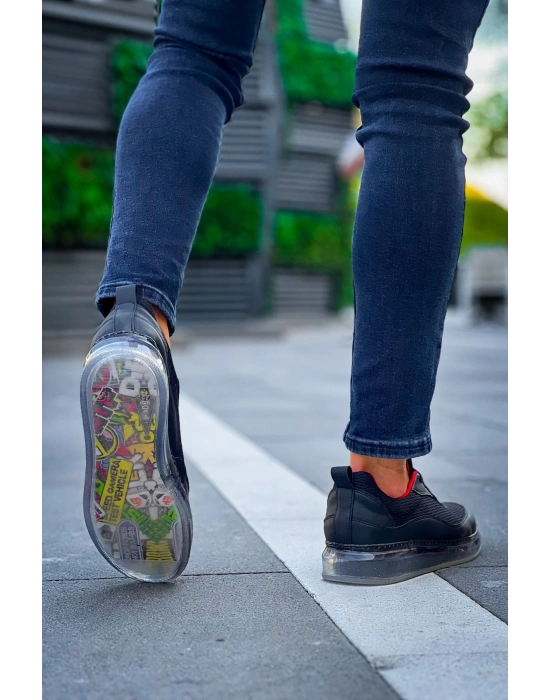 Ch181 Rrt İpekyol Erkek Ayakkabı Siyah - Kirmizi Erkek Günlük Ayakkabı