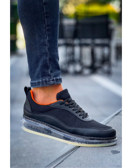 Ch181 Rrt İpekyol Erkek Ayakkabı Siyah - Turuncu Erkek Günlük Ayakkabı