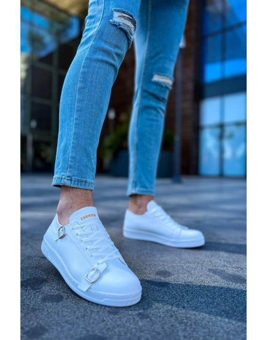 CH191 - CBT Side Buckle Erkek Ayakkabı BEYAZ