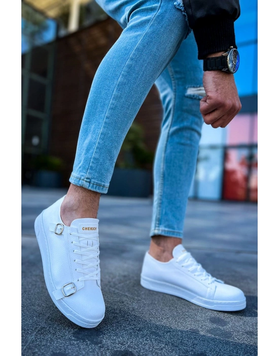 CH191 - CBT Side Buckle Erkek Ayakkabı BEYAZ