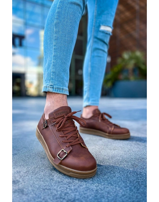 CH191 - CKT Side Buckle Erkek Ayakkabı TABA