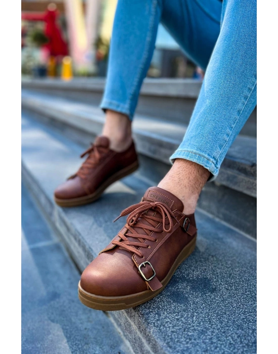 CH191 - CKT Side Buckle Erkek Ayakkabı TABA