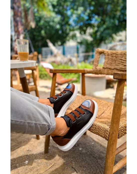 CH251 - GBT Mirror Furry Erkek Ayakkabı SIYAH/TABA