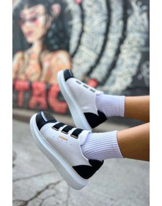 Ch251 Gbt Mirror Furry Kadın Ayakkabı Beyaz/siyah Kadın Spor Ayakkabı