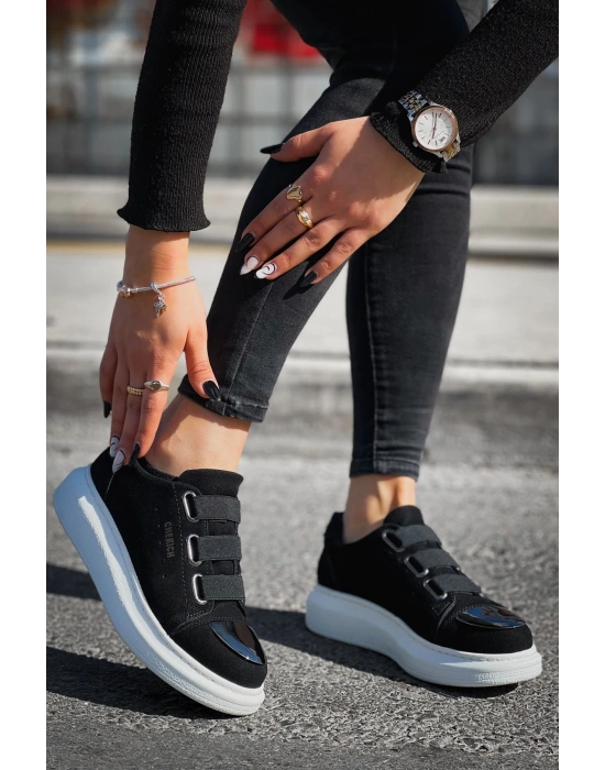 Ch251 Sbt Mirror Suede Kadın Ayakkabı Siyah Kadın Spor Ayakkabı