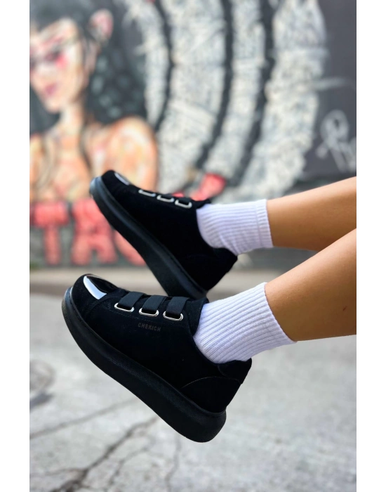 Ch251 Sst Mirror Suede Kadın Ayakkabı Siyah Kadın Spor Ayakkabı