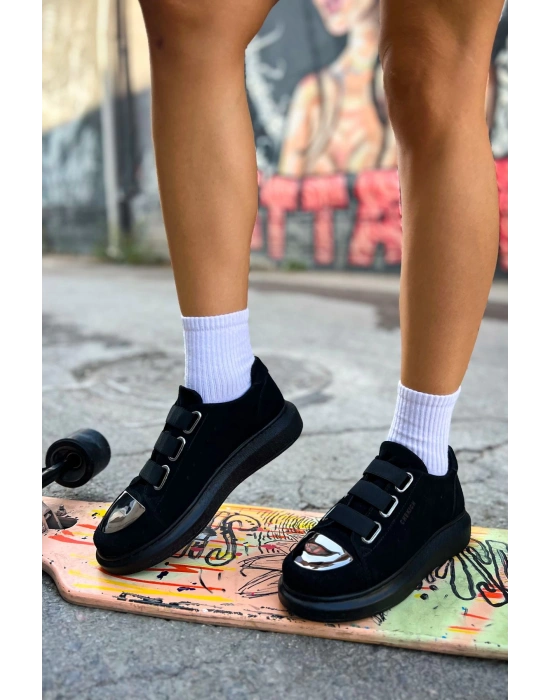 Ch251 Sst Mirror Suede Kadın Ayakkabı Siyah Kadın Spor Ayakkabı