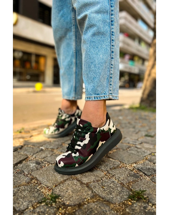 Ch252 Rrt Printed Erkek Ayakkabı 306 Yesil Kamuflaj Erkek Günlük Ayakkabı
