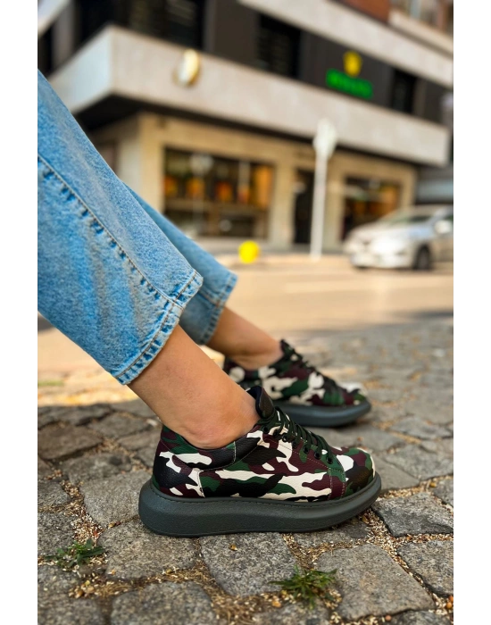 Ch252 Rrt Printed Erkek Ayakkabı 306 Yesil Kamuflaj Erkek Günlük Ayakkabı