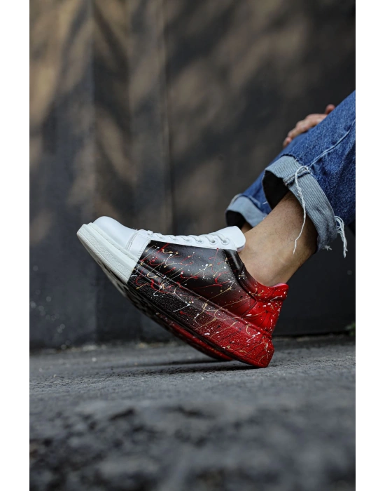 Ch254 Cbt Pittura Erkek Ayakkabı 415 Siyah / Kirmizi Püskürtme Erkek Spor Ayakkabı