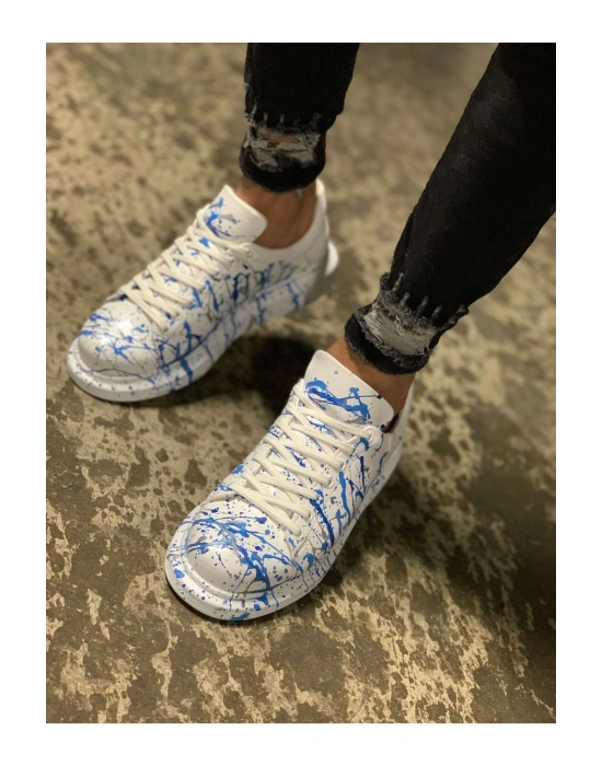 CH254 - CBT Pittura Erkek Ayakkabı 416 MAVI PÜSKÜRTME