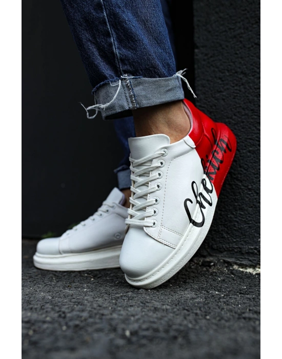 Ch254 Cbt Pittura Erkek Ayakkabı 427 Beyaz Kirmizi Chekich Erkek Spor Ayakkabı