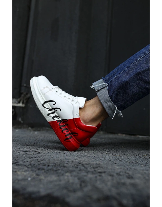 Ch254 Cbt Pittura Erkek Ayakkabı 427 Beyaz Kirmizi Chekich Erkek Spor Ayakkabı