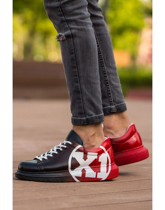 CH254 - CBT Pittura Erkek Ayakkabı 445 SIYAH / KIRMIZI X1