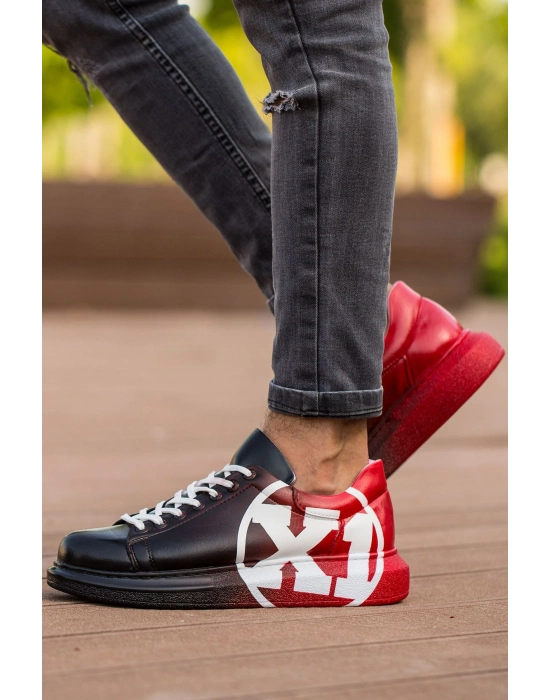 CH254 - CBT Pittura Erkek Ayakkabı 445 SIYAH / KIRMIZI X1