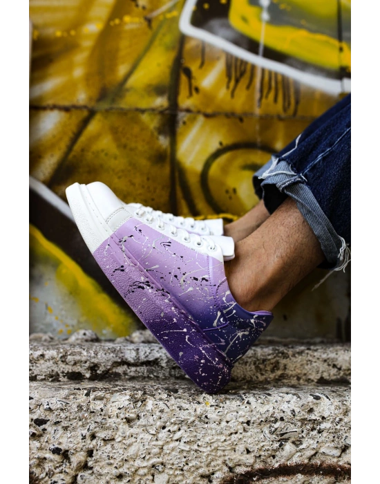 Ch254 Cbt Pittura Erkek Ayakkabı 447 Beyaz / Mor Erkek Spor Ayakkabı