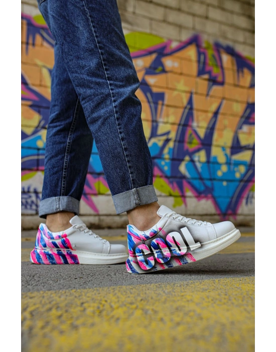 CH254 - CBT Pittura Erkek Ayakkabı 486 PEMBE / MAVI COOL