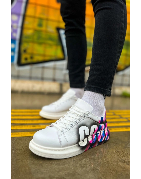 CH254 - CBT Pittura Erkek Ayakkabı 486 PEMBE / MAVI COOL