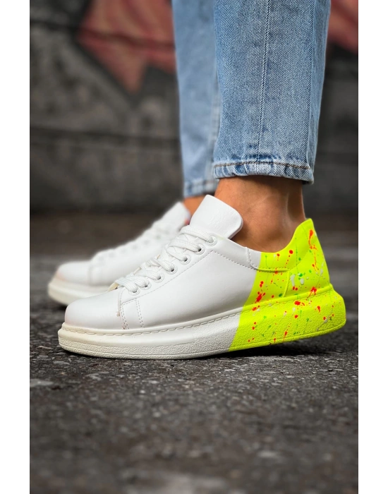 Ch254 Cbt Pittura Erkek Ayakkabı 502 Neon Sari Topuk Splush Erkek Spor Ayakkabı