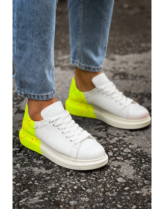 Ch254 Cbt Pittura Erkek Ayakkabı 502 Neon Sari Topuk Splush Erkek Spor Ayakkabı