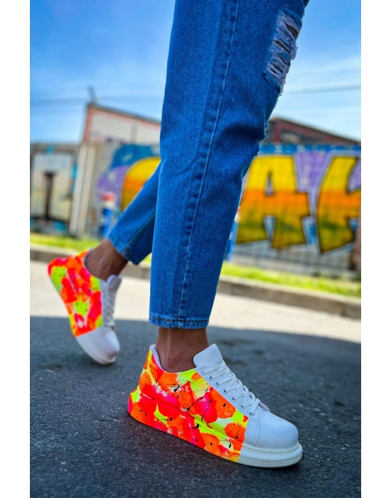 Ch254 Cbt Pittura Erkek Ayakkabı 535 Neon Turuncu / Siyah Yağmur Erkek Spor Ayakkabı