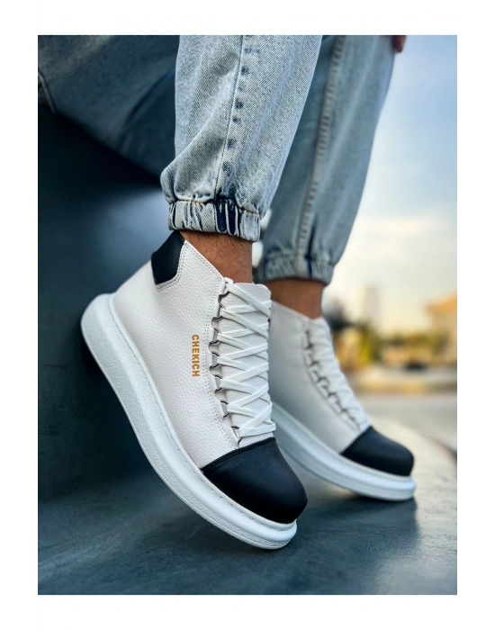 CH258 - GBT Roma Colourful Erkek Bot BEYAZ/SIYAH