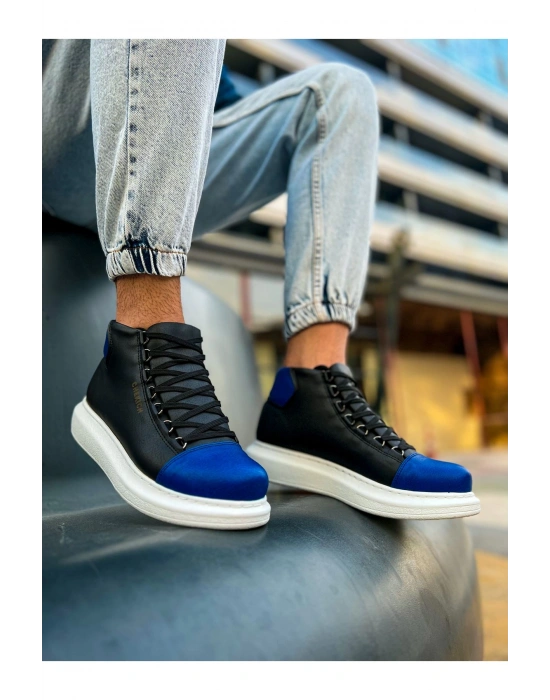 CH258 - GBT Roma Colourful Erkek Bot SIYAH/SAX MAVI