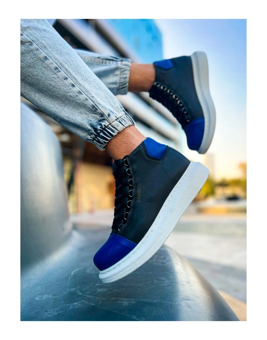 CH258 - GBT Roma Colourful Erkek Bot SIYAH/SAX MAVI