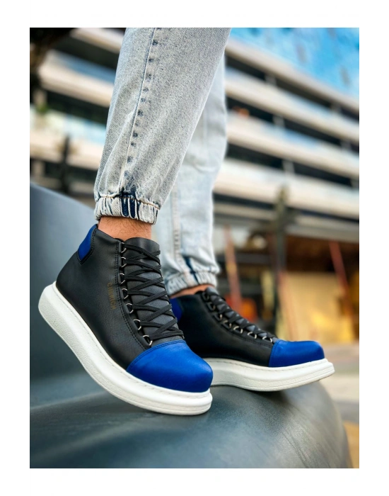 CH258 - GBT Roma Colourful Erkek Bot SIYAH/SAX MAVI