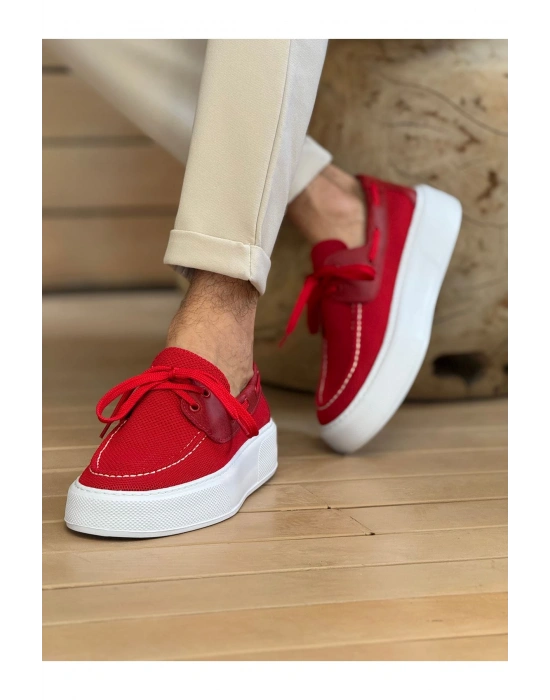 CH2602 - Triko Erkek Ayakkabı KIRMIZI