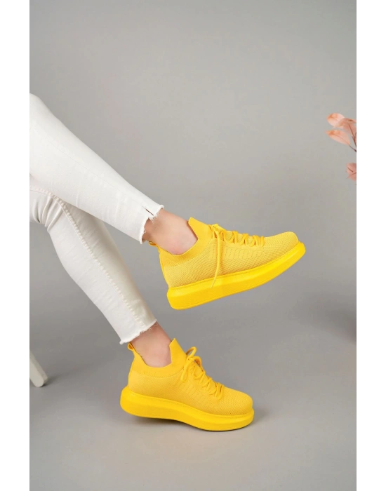 Ch307 Rt Tricot Kadın Ayakkabı Sari Kadın Spor Ayakkabı
