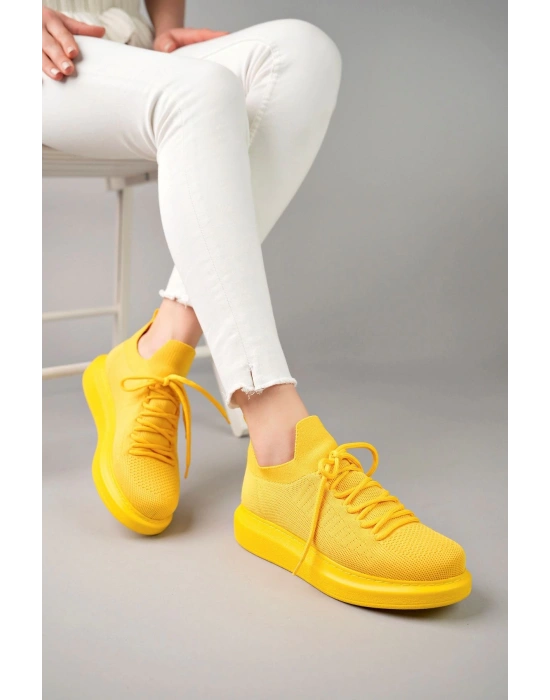 Ch307 Rt Tricot Kadın Ayakkabı Sari Kadın Spor Ayakkabı