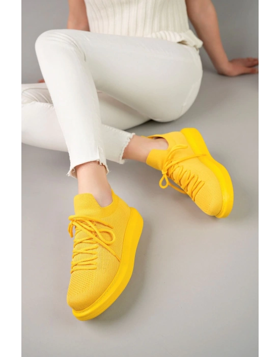 Ch307 Rt Tricot Kadın Ayakkabı Sari Kadın Spor Ayakkabı