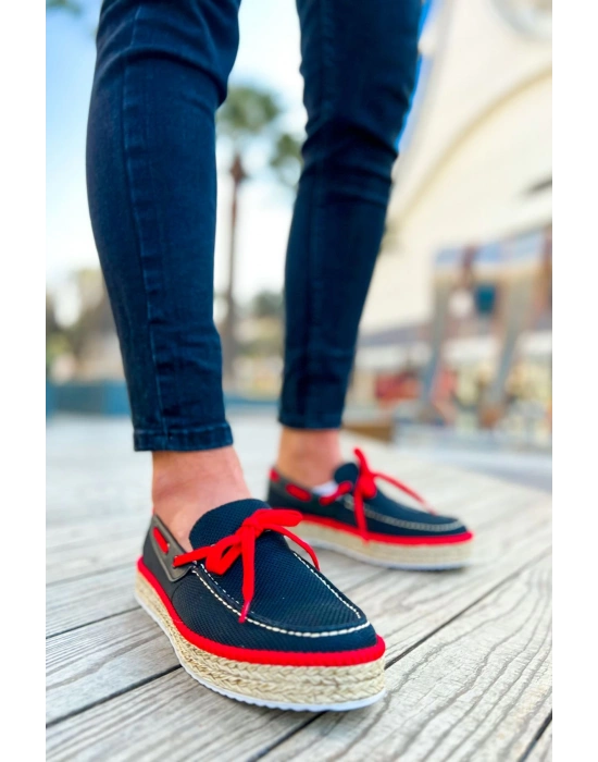Ch311 Espadril Erkek Ayakkabı Siyah - Kirmizi Erkek Günlük Ayakkabı