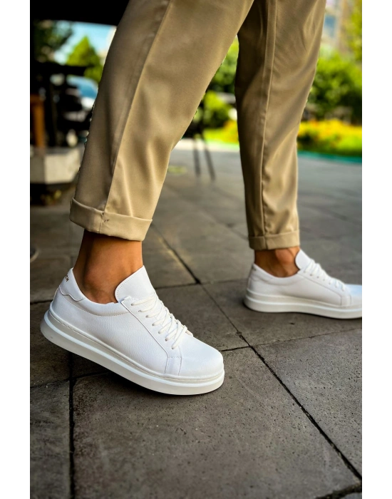 CH979 - Santoni CRT Spor Erkek Ayakkabı BEYAZ